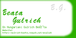 beata gulrich business card